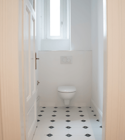 Atelier Ness - Strasbourg décoration rénovation toilette carrelage cabochon V2